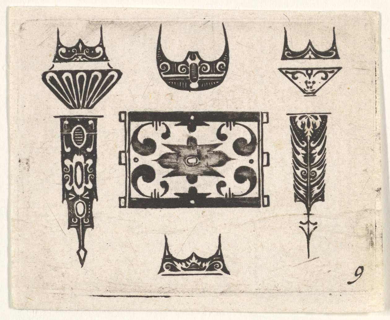 Grabado en negro con nueve motivos, ca. 1620 de Claes Jansz Visscher