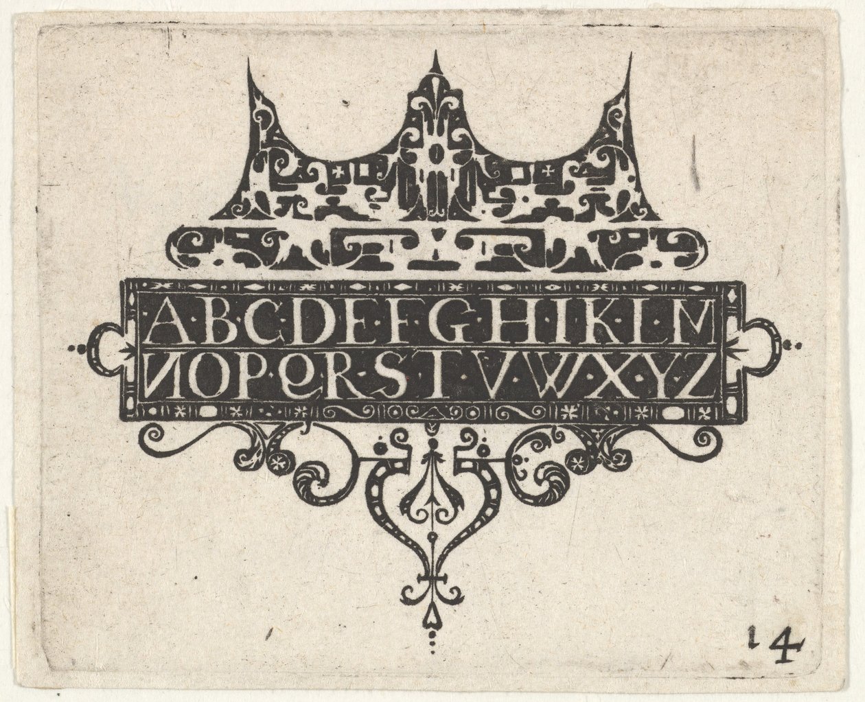 Impresión de Blackwork con el alfabeto, ca. 1620 de Claes Jansz Visscher