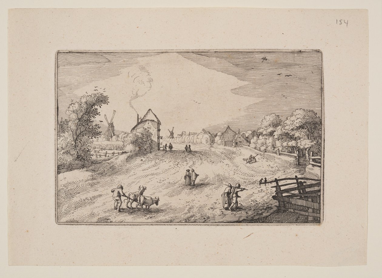 El camino hacia Leiden, desde las vistas de los alrededores de Haarlem (Plaisante Plaetsen) de Claes Jansz. Visscher