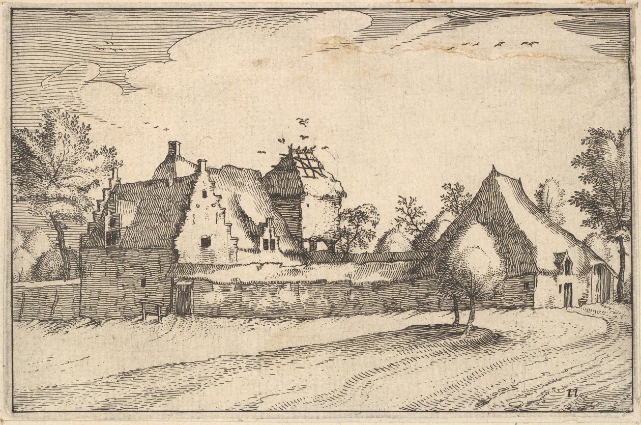 Granja amurallada, placa 11 de Regiunculae et Villae Aliquot Ducatus Brabantiae, ca. 1610 de Claes Jansz Visscher