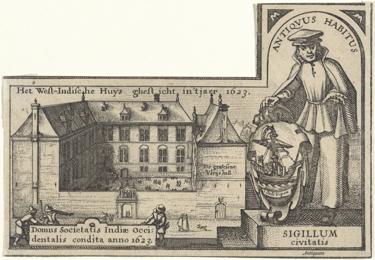 Casa de las Indias Occidentales en Ámsterdam, 1623-26 de Claes Jansz Visscher