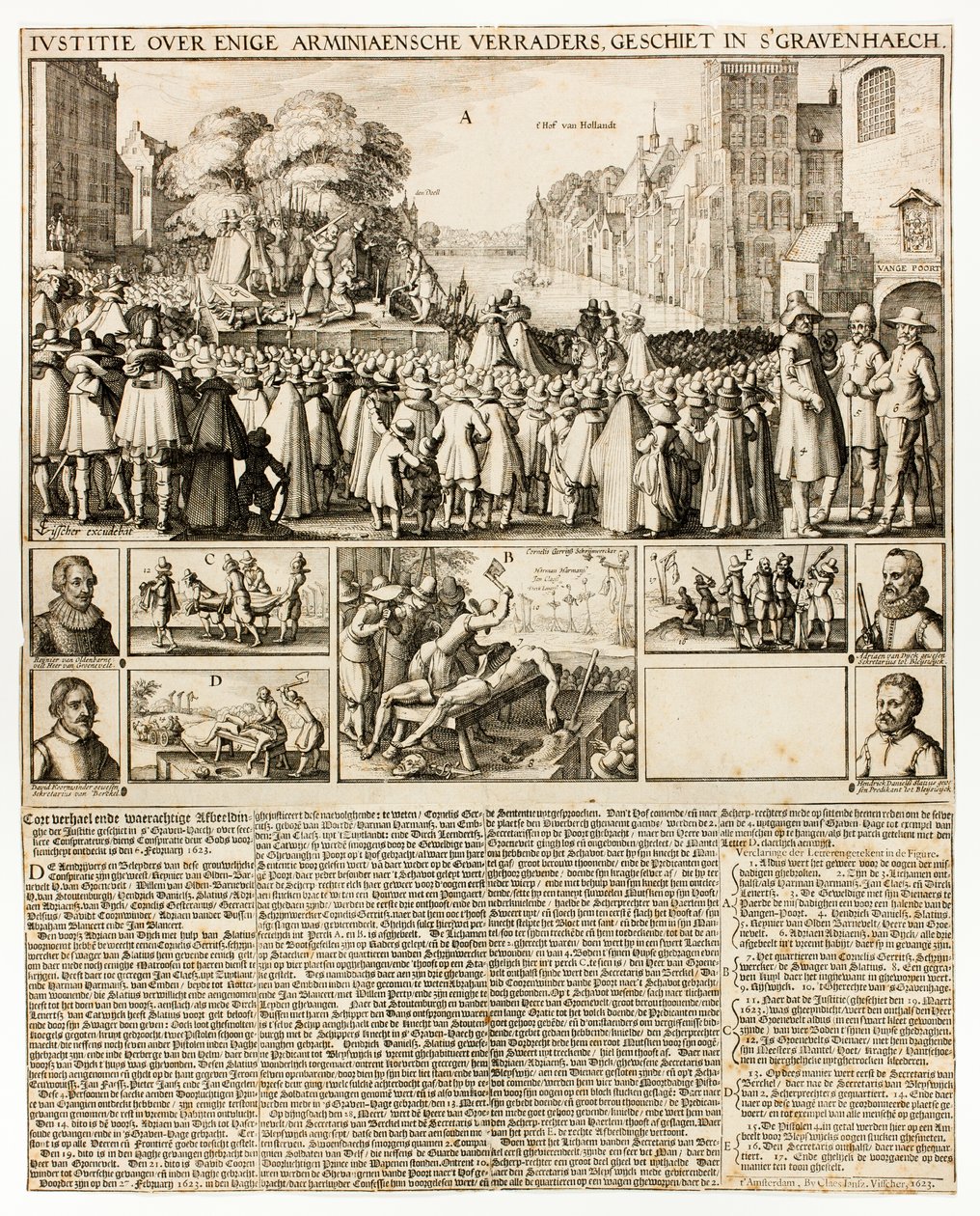 Ejecución de arminianos en La Haya de Claes Jansz. Visscher II
