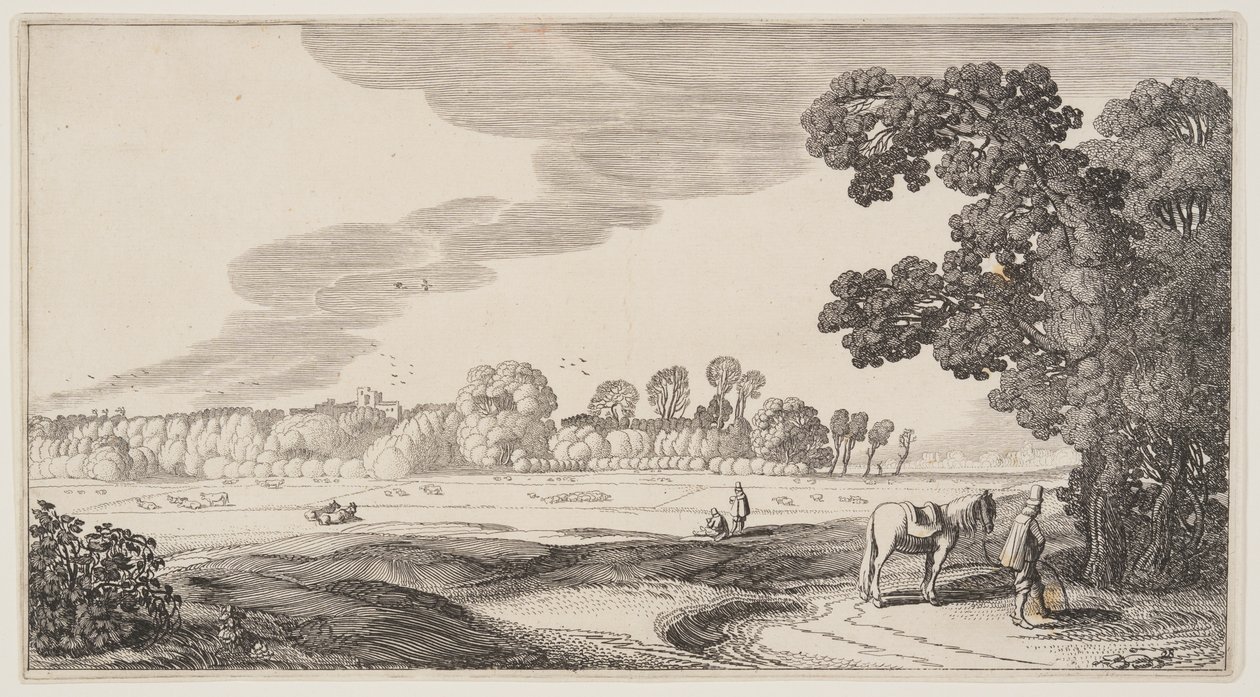 Vista de pastos, de Paisajes (Playsante Lantschappen) de Claes Jansz. Visscher II