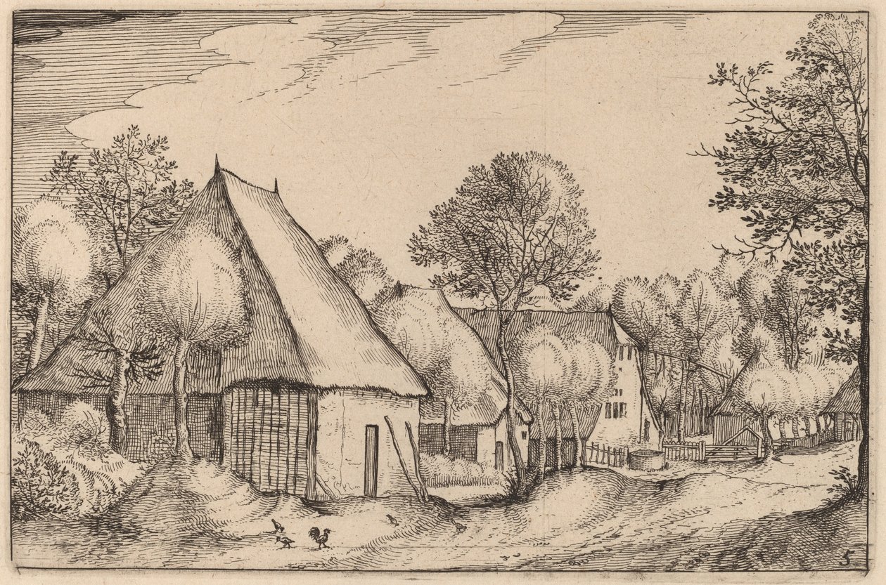 Un Corral de Claes Jansz Visscher after Johannes van Doetechum, the Elder after Lucas