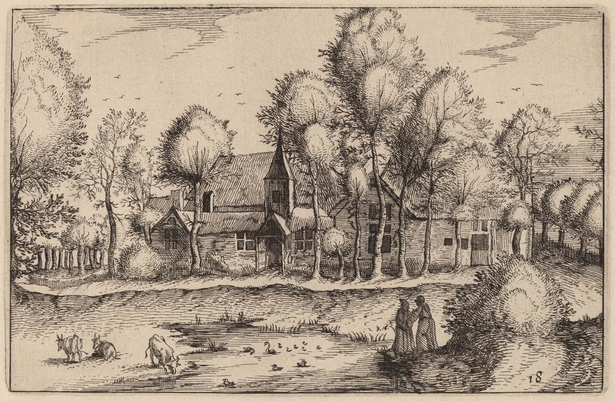 Un Estanque de Claes Jansz Visscher after Johannes van Doetechum, the Elder after Lucas