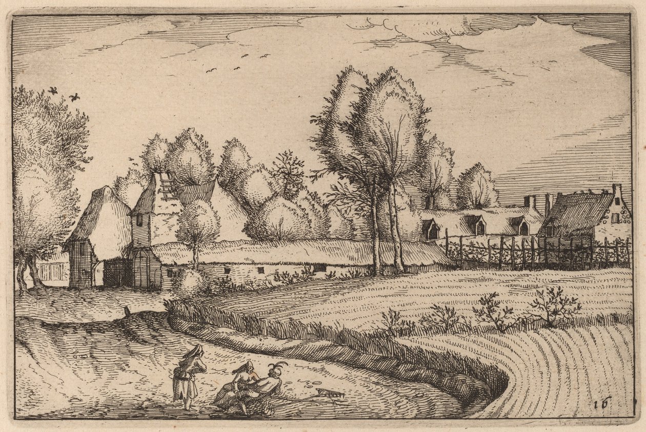 Camino a lo Largo de un Campo de Claes Jansz Visscher after Johannes van Doetechum, the Elder after Lucas