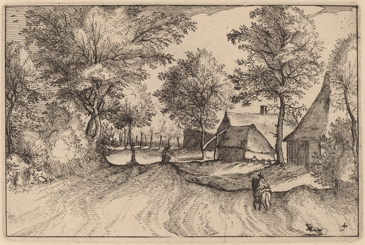 Camino del pueblo de Claes Jansz Visscher after Johannes van Doetechum, the Elder after Lucas