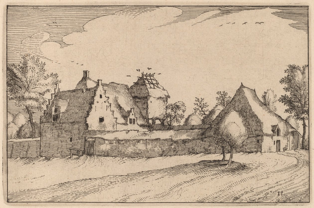 Granja amurallada de Claes Jansz Visscher after Johannes van Doetechum, the Elder after Lucas
