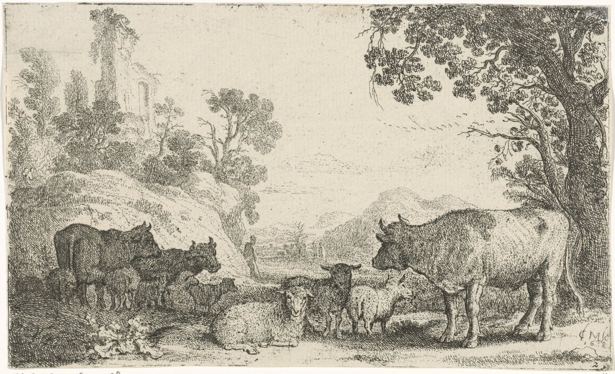 paisaje con ganado de Claes Moeyaert