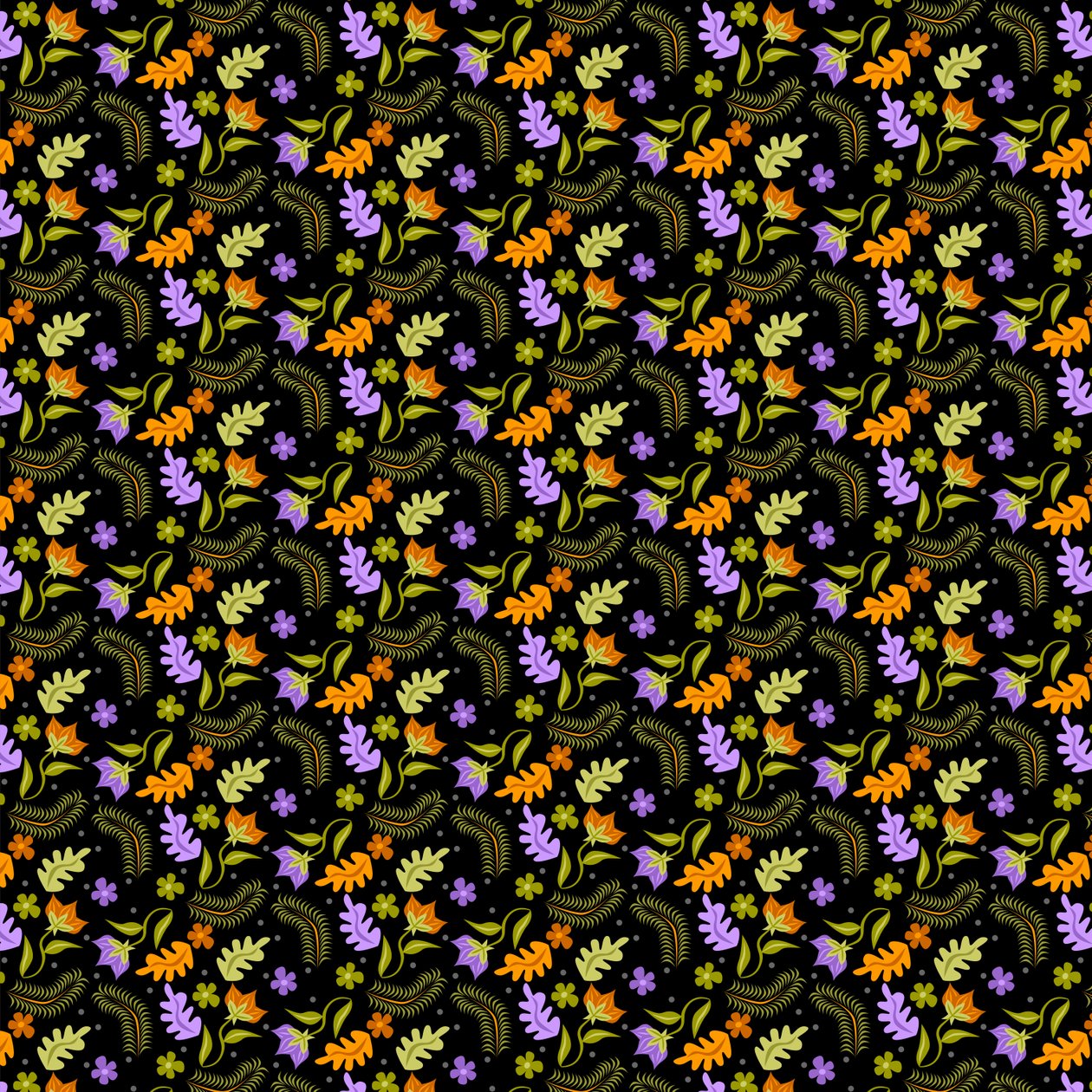 Patrón de hojas nocturnas de Claire Huntley