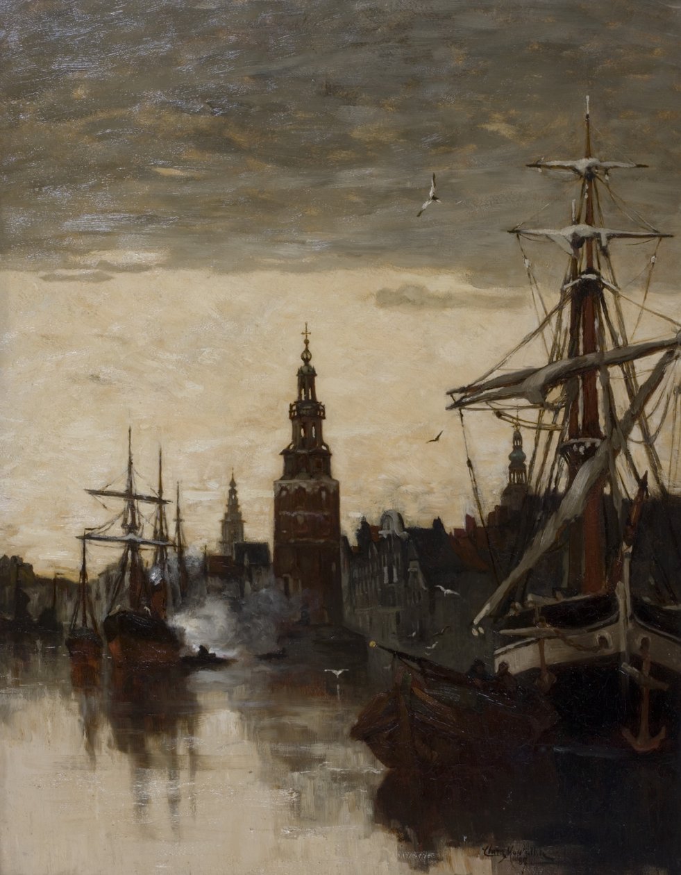 Vieja torre de vigilancia, Ámsterdam de Clara Montalba