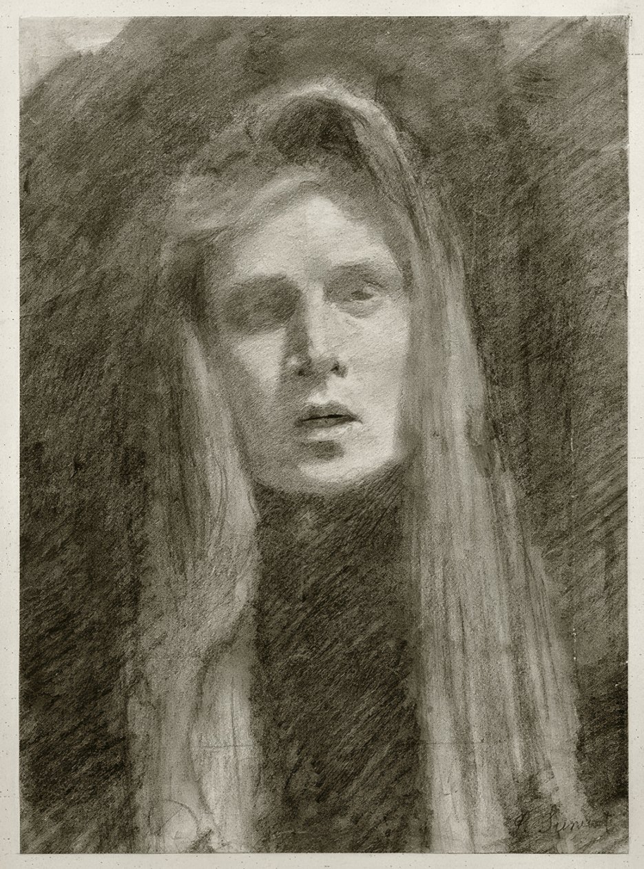 Retrato femenino con pañuelo (Autorretrato) de Clara Siewert
