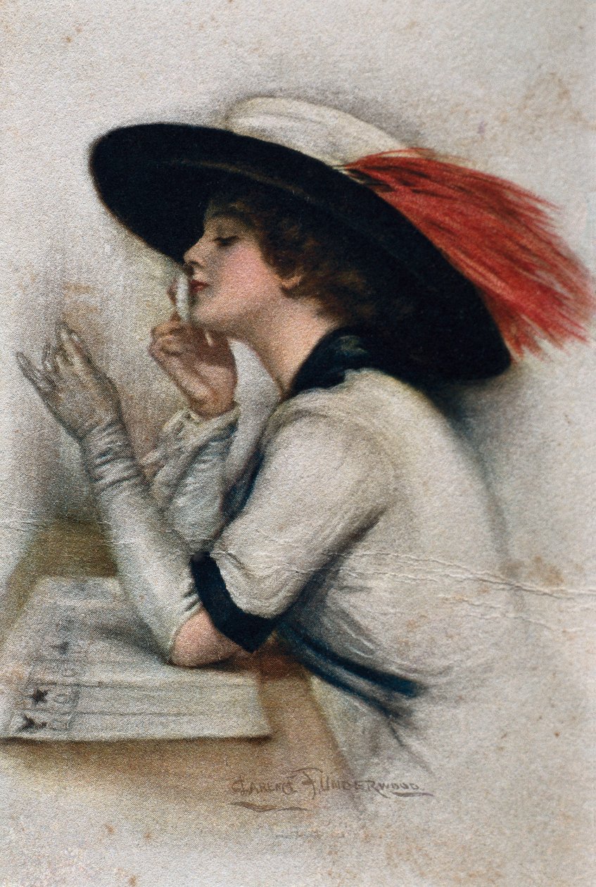 Una joven elegante votando en las elecciones de 1920 en los Estados Unidos, siglo XX de Clarence F. Underwood