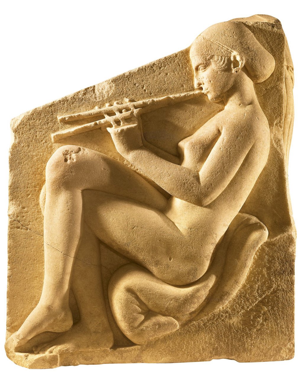 Un tocador de aulos. Altar de Afrodita, llamado Trono Ludovisi, panel izquierdo, ca 430 a.C. de Classical Antiquities