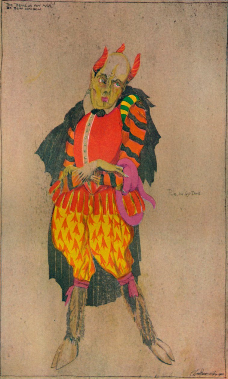 Diseño de vestuario en El diablo es un asno de Ben Jonson, c. 1927 de Claud Lovat Fraser