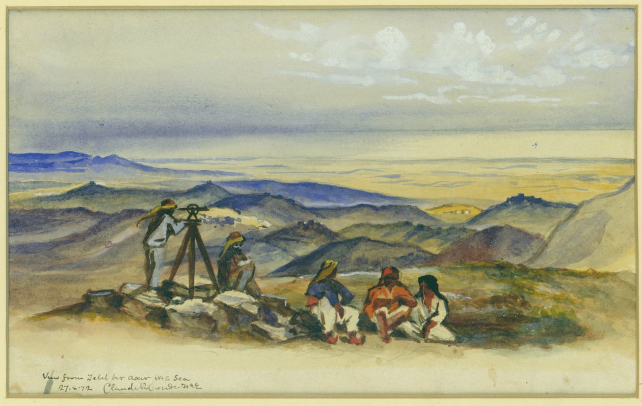 Vista desde Jebel Bir Asur hacia el Mar de Claude Conder