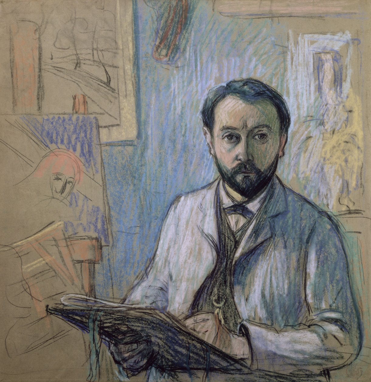 Autorretrato en su estudio, 1889 de Claude Emile Schuffenecker