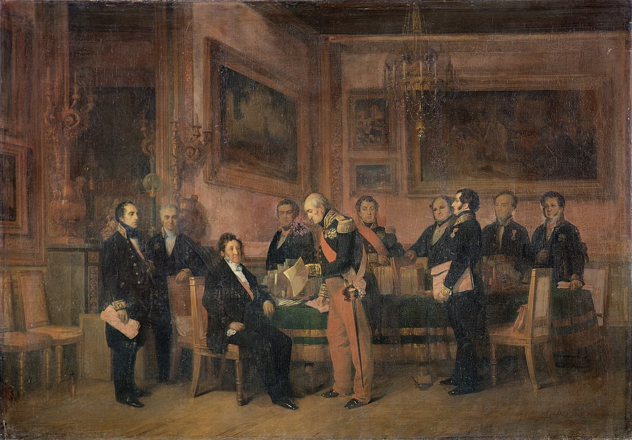 Consejo de Ministros en las Tullerías firmando la Ley de Regencia, 15 de agosto de 1842, 1844 de Claude Jacquand