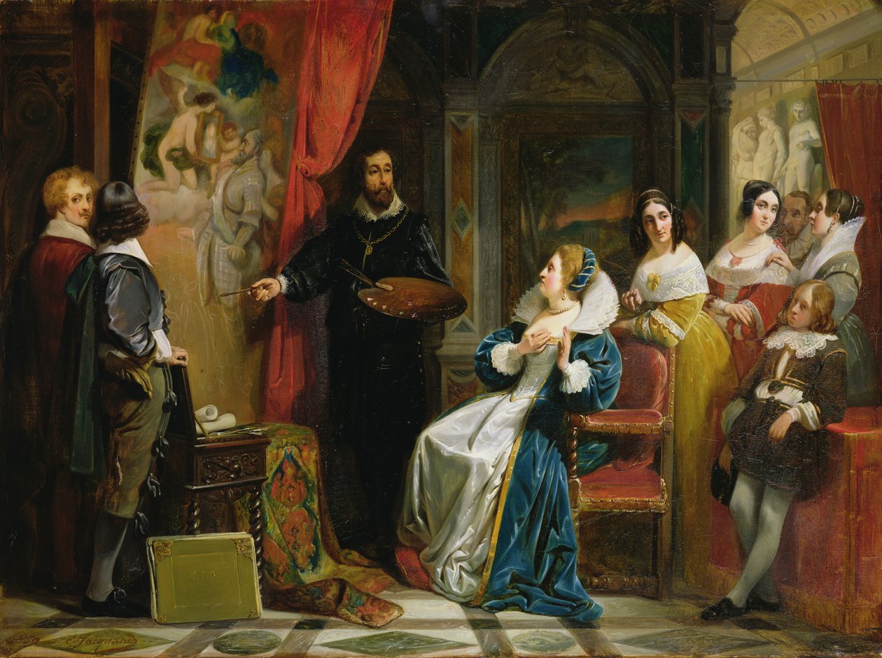 María de Médici (1573-1642) visitando el estudio de Rubens, 1839 de Claude Jacquand