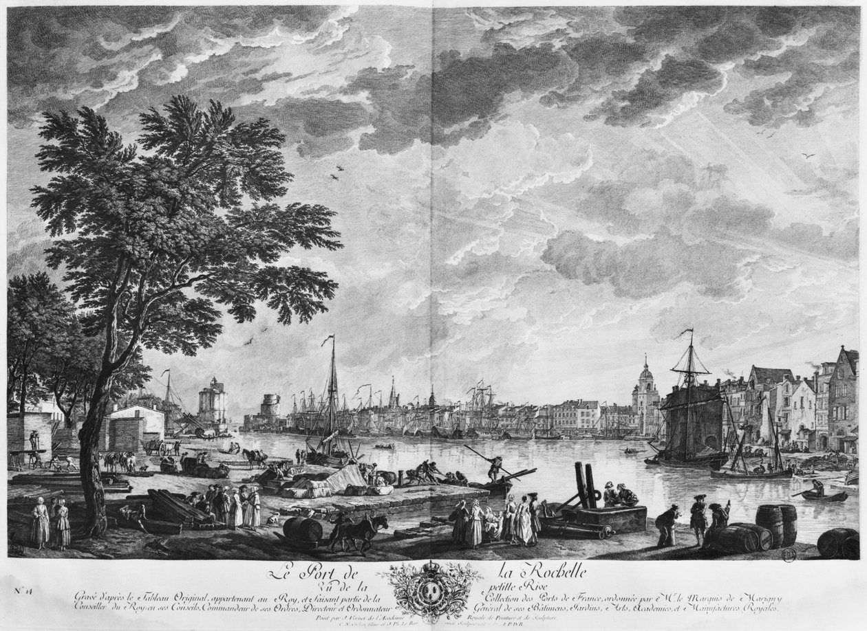 Puerto de La Rochelle, visto desde la pequeña orilla, serie de 