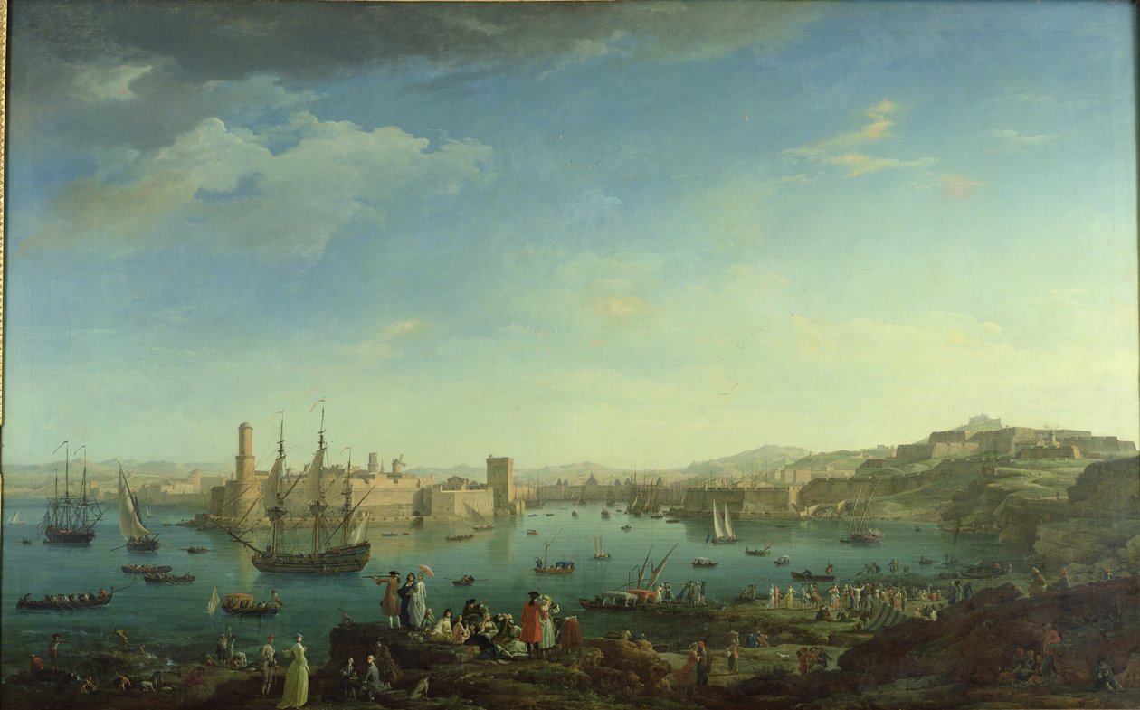 La entrada al puerto de Marsella, 1754 de Claude Joseph Vernet