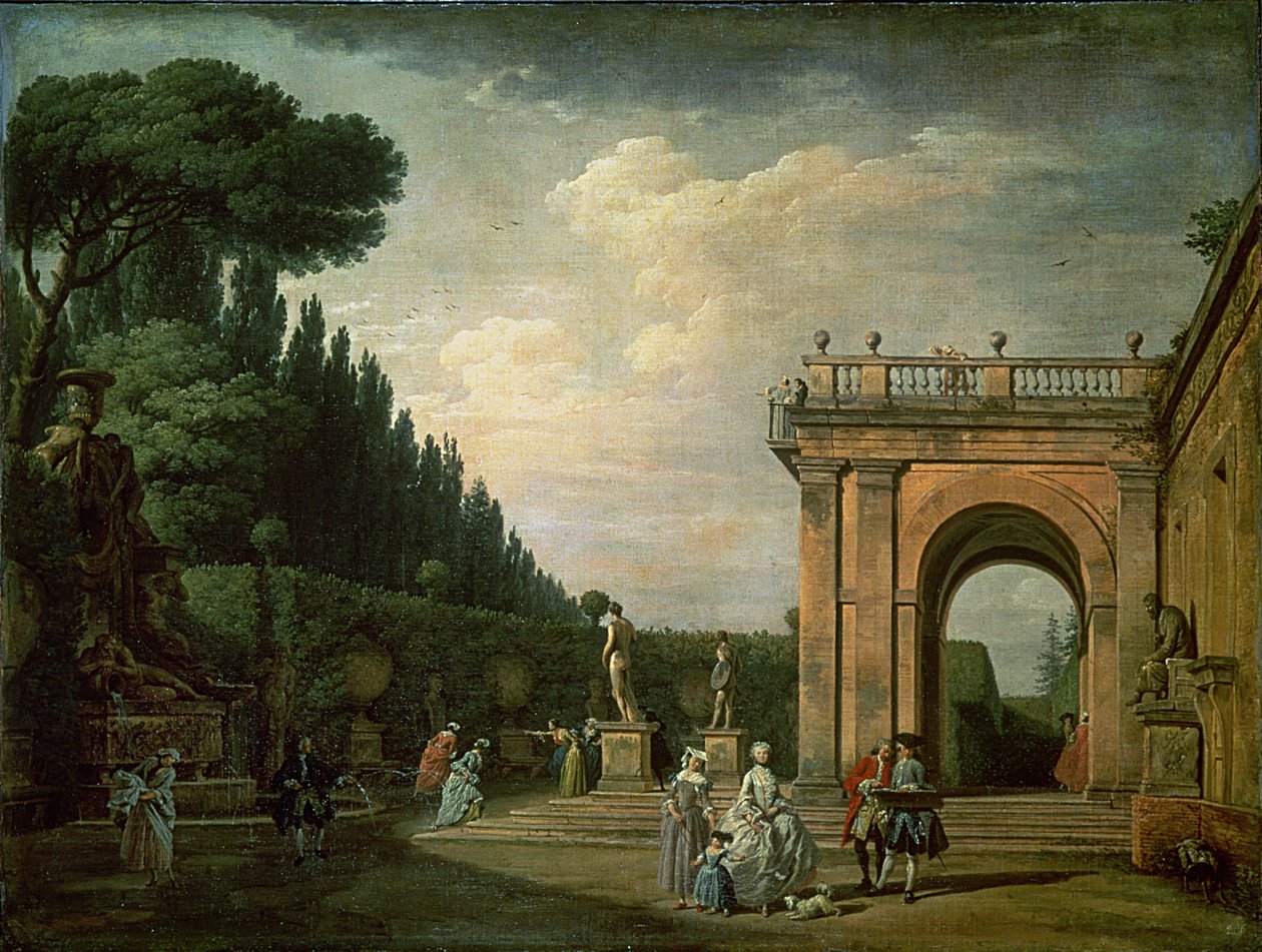 Los jardines de la Villa Ludovisi, Roma, 1749 de Claude Joseph Vernet