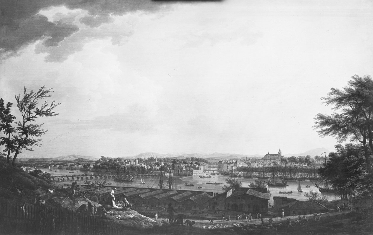 Vista de Bayona desde la mitad de la ciudadela, 1761 de Claude Joseph Vernet