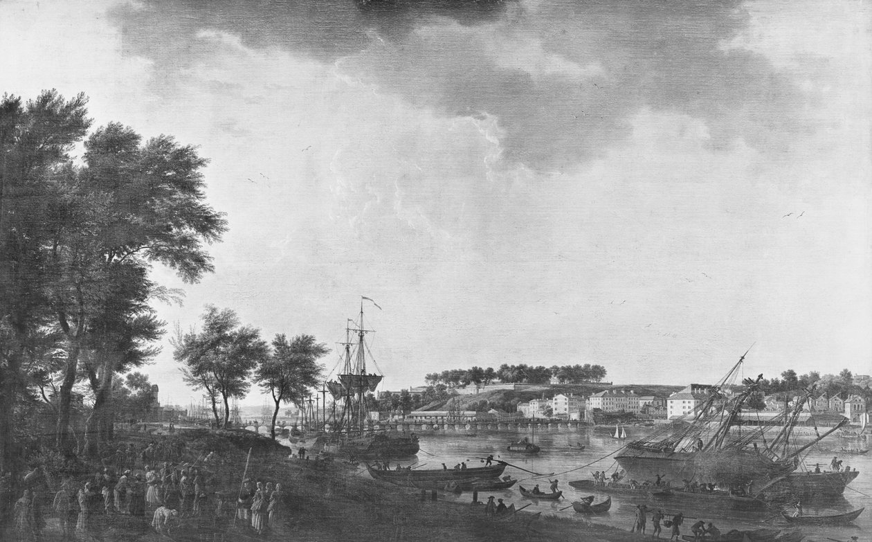 Vista de Bayona desde la avenida de Bouflers cerca de la puerta de Mousserole, 1761 de Claude Joseph Vernet