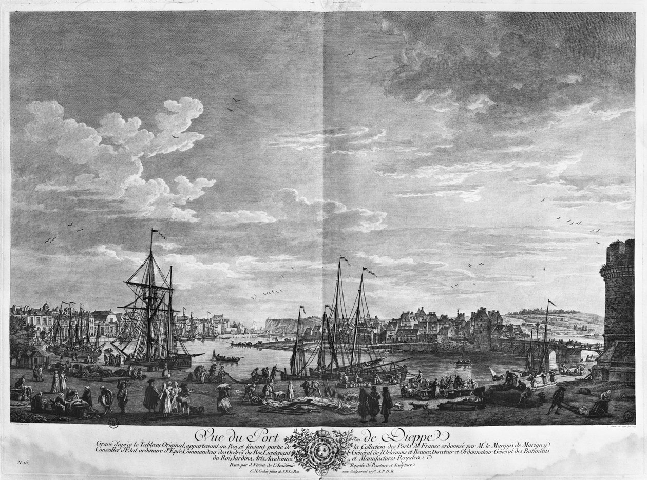 Vista del puerto de Dieppe, serie de 