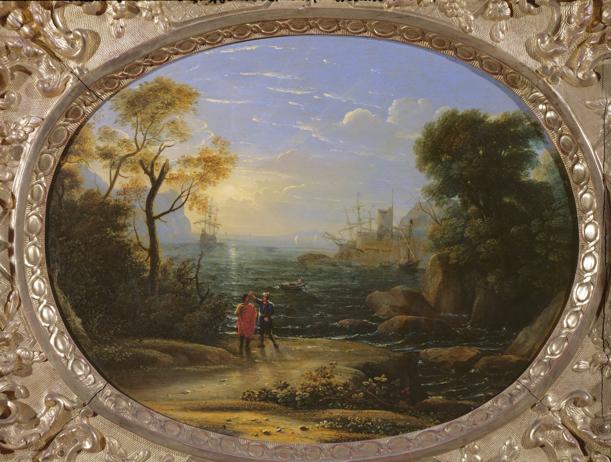 Paisaje costero al atardecer de Claude Lorrain