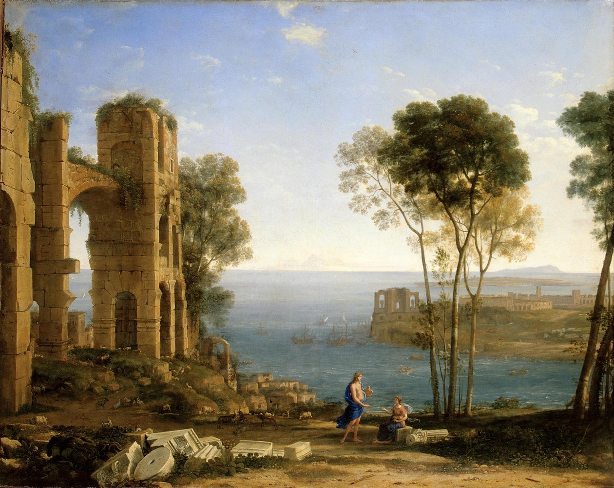 Vista costera con Apolo y la Sibila de Cumas de Claude Lorrain