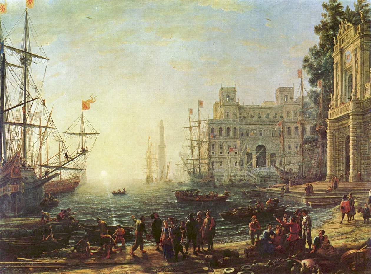 Puerto con la Villa Medici de Claude Lorrain
