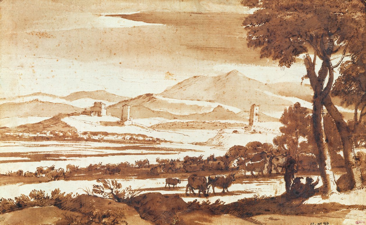 Paisaje del Campo Romano, 1643 de Claude Lorrain