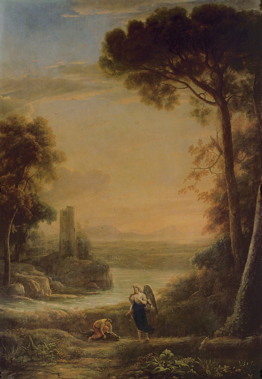 Paisaje, el Arcángel Rafael y Tobías de Claude Lorrain