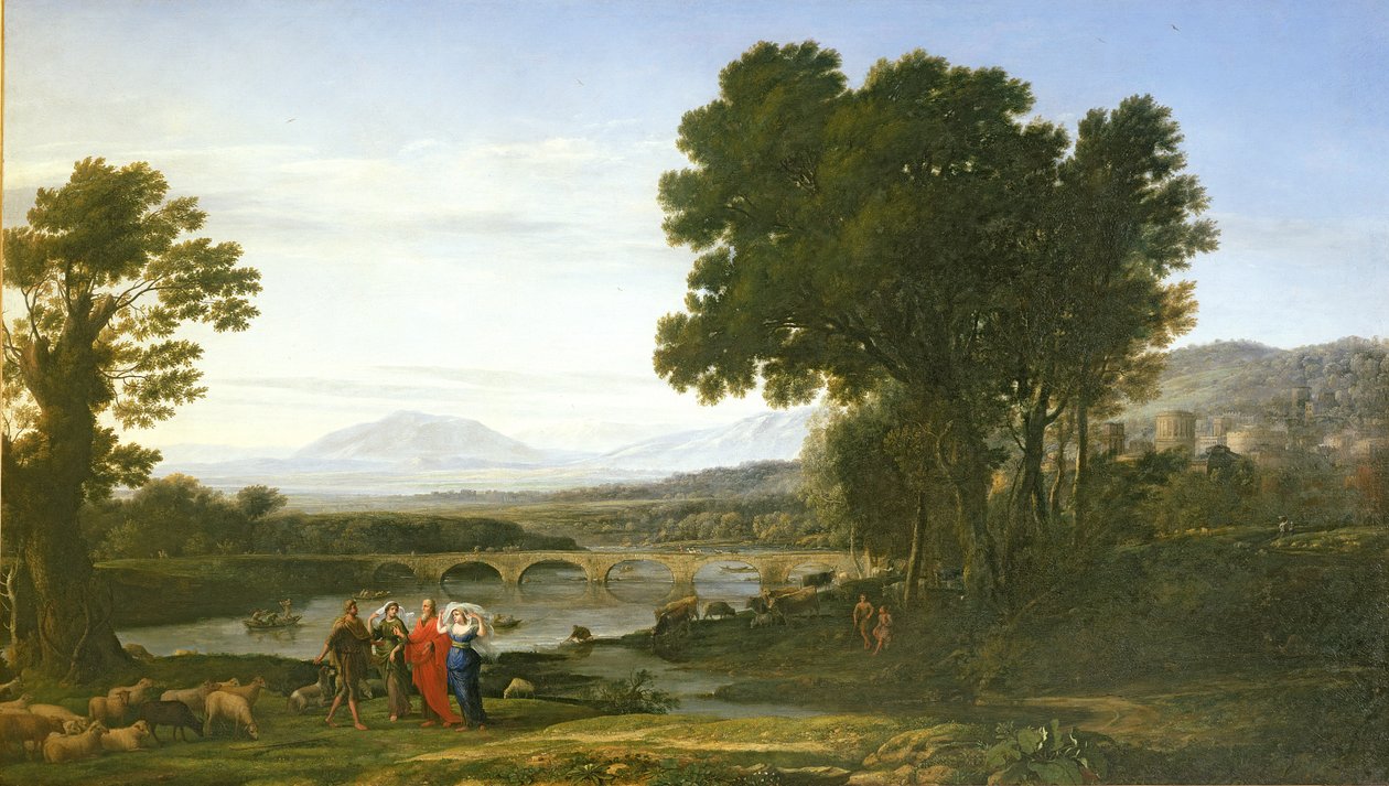 Paisaje con Jacob y Labán y las hijas de Labán, 1654 de Claude Lorrain