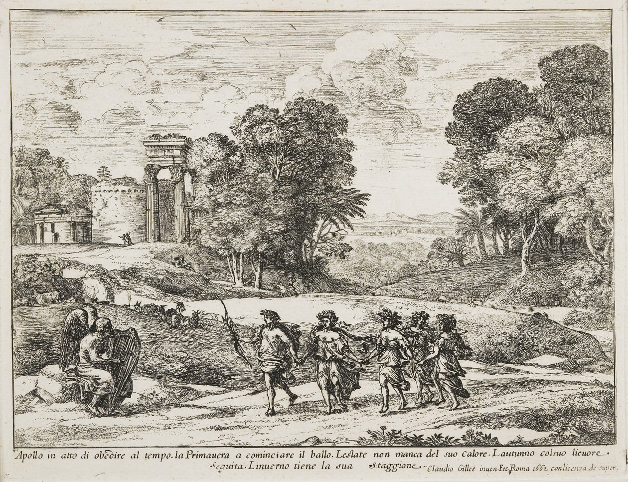 Le Temps, Apollon et les Saisons, 1662 de Claude Lorrain