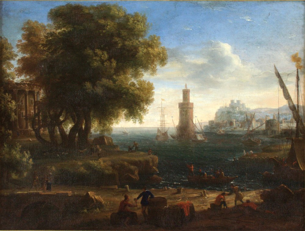 Paisaje de un puerto de Claude Lorrain