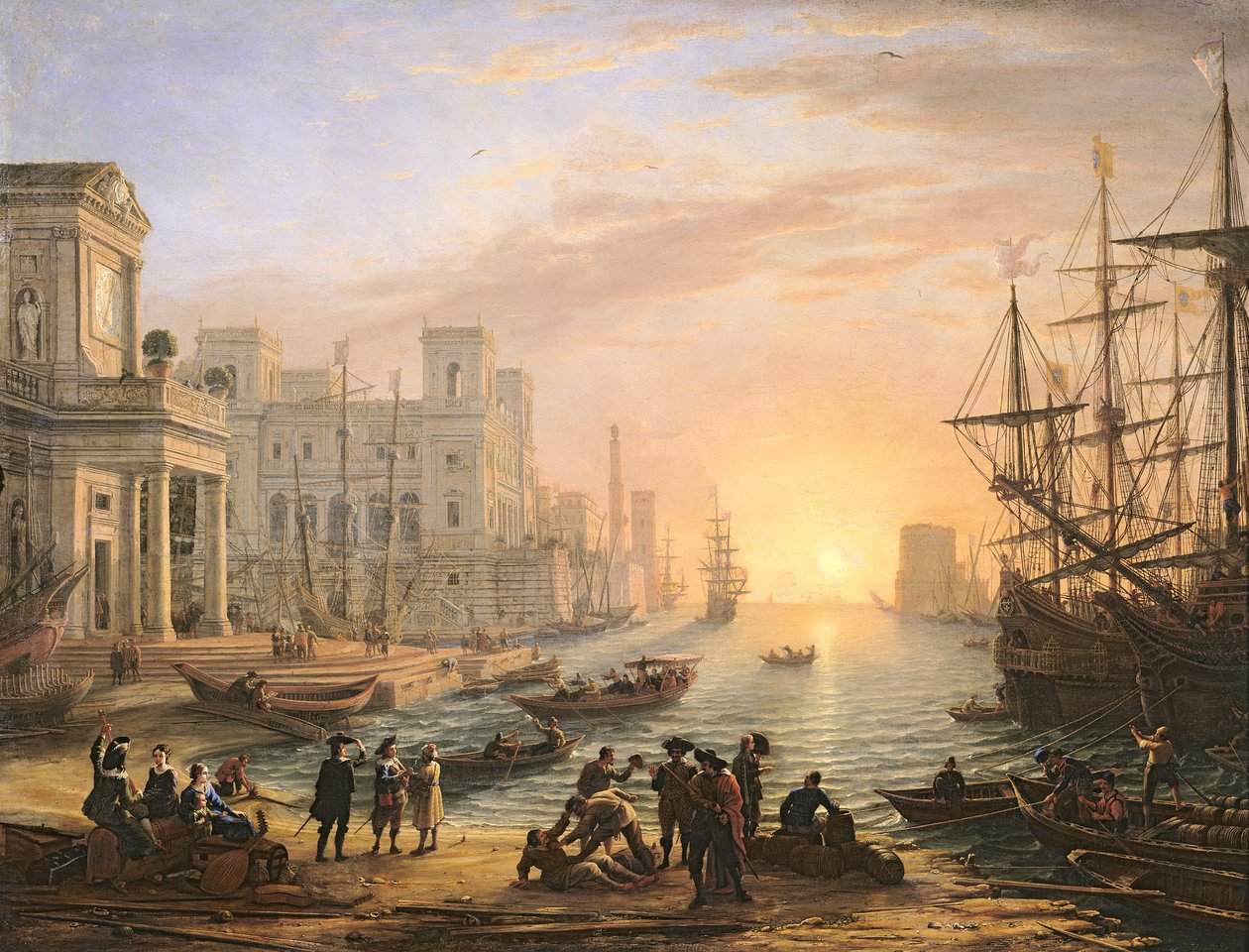 Puerto Marítimo al Atardecer de Claude Lorrain