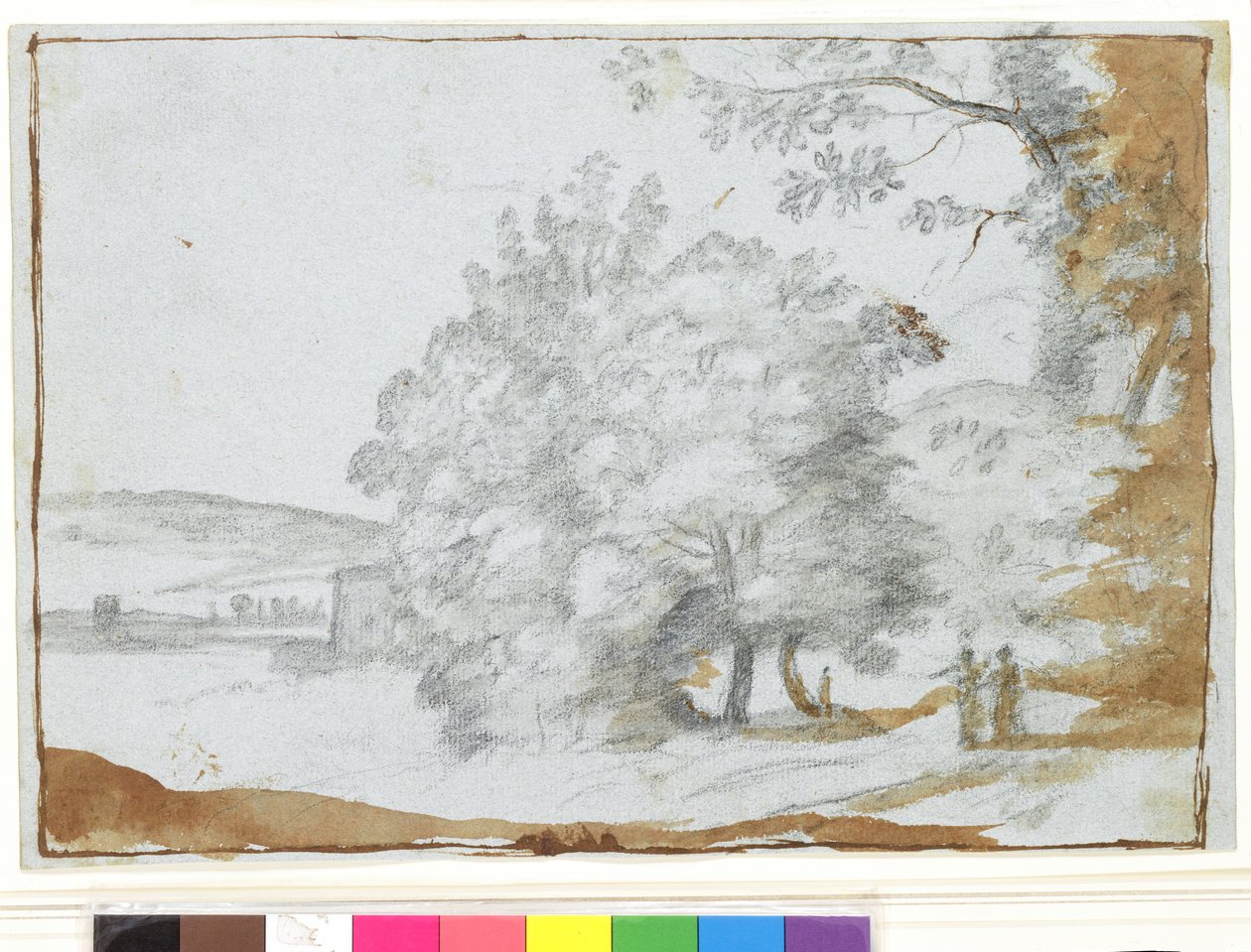 Paisaje iluminado por el sol con árboles de Claude Lorrain