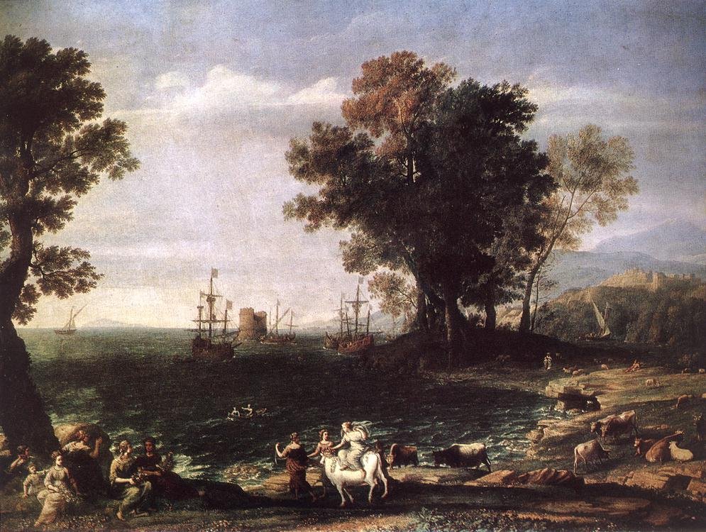 El rapto de Europa de Claude Lorrain