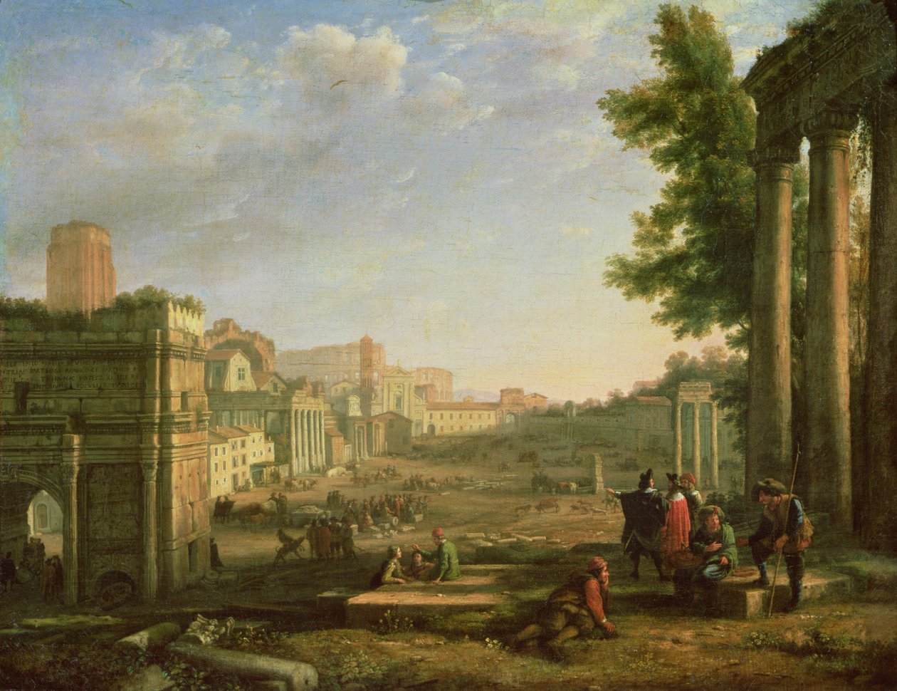 Vista del Campo Vaccino, Roma, 1636 de Claude Lorrain