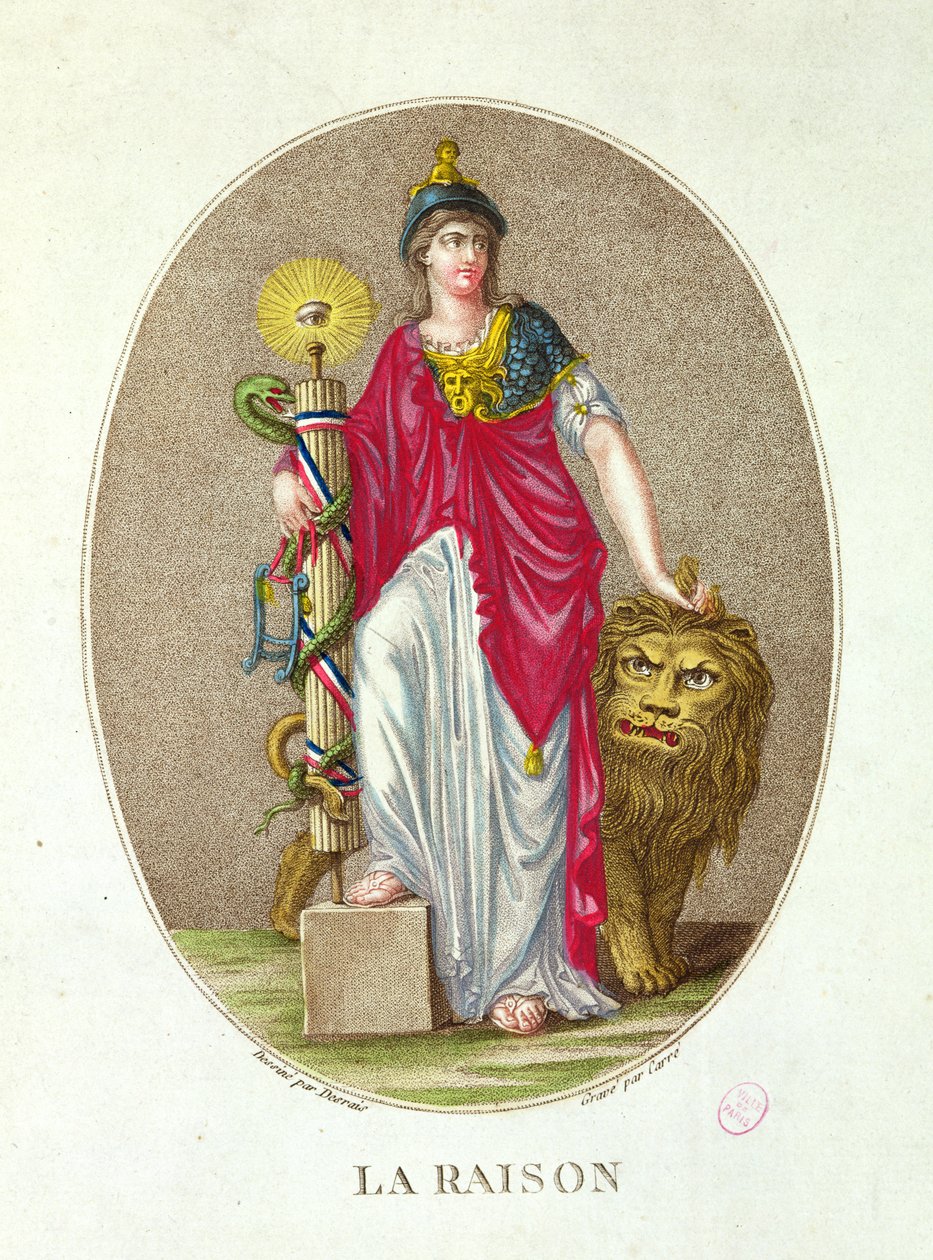 Razón, grabado por Carre, 1793 de Claude Louis Desrais