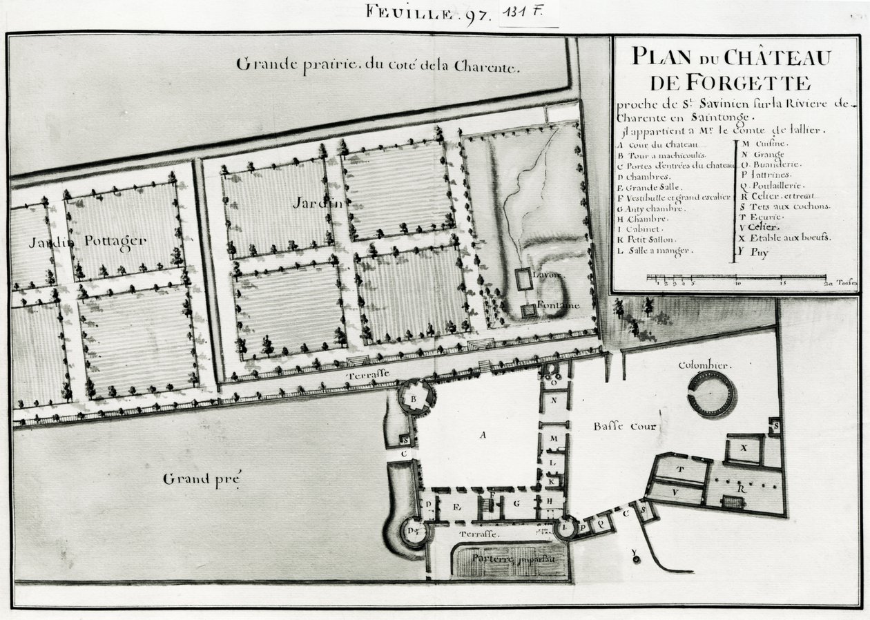 Fol.97 Plano del Château de Forgette, cerca de Saint-Savinien, de 