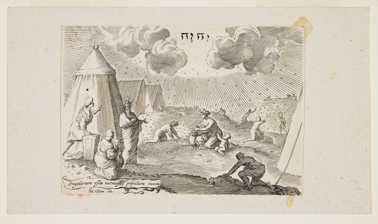 Israelitas recogiendo maná de Claude Mellan