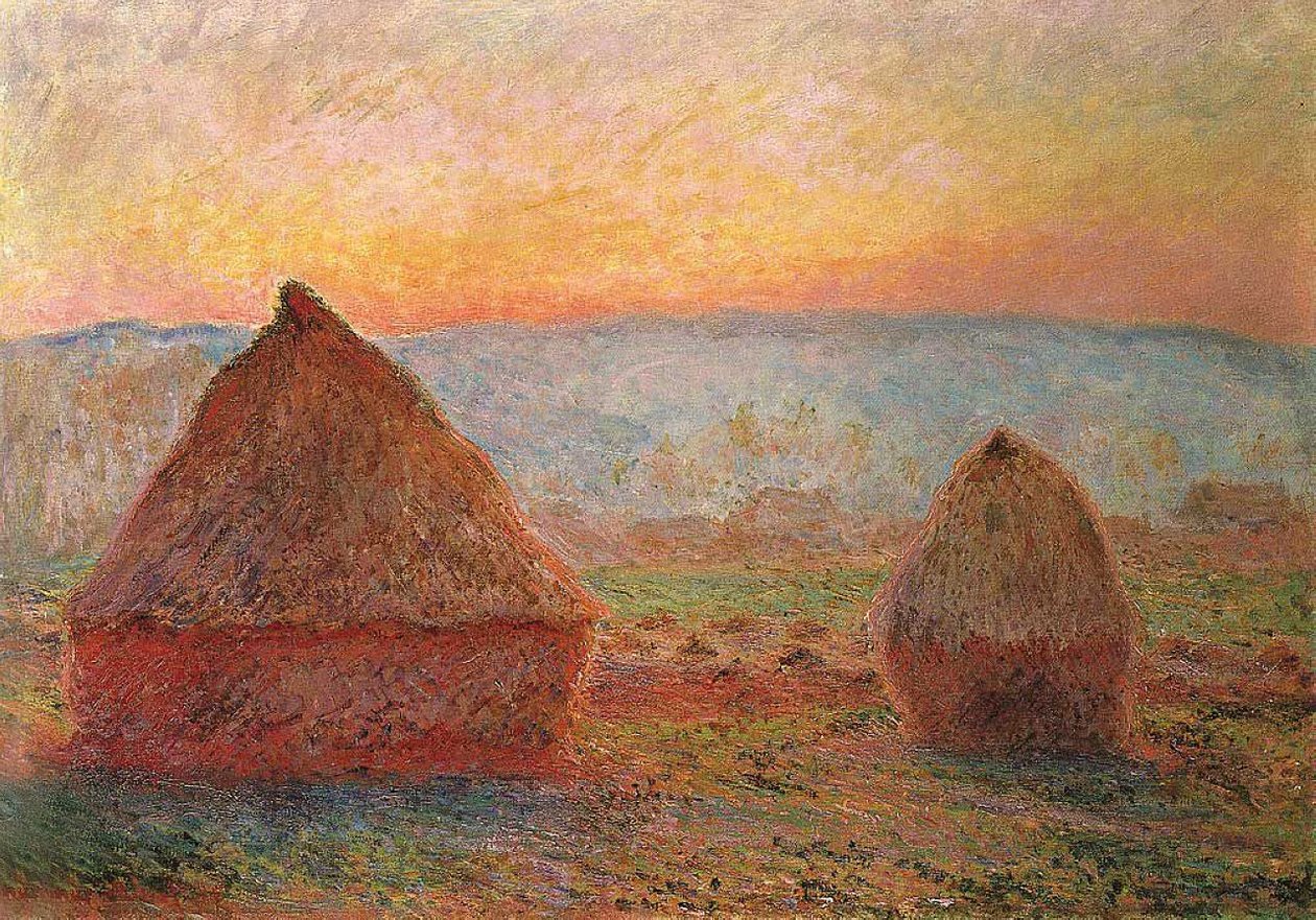 Las pilas en Giverny, puesta de sol de Claude Monet