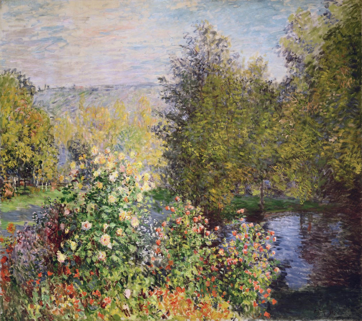 Un rincón del jardín en Montgeron, 1876-7 de Claude Monet
