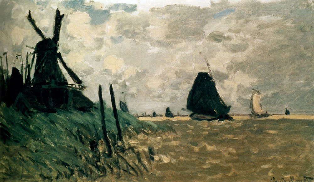 Un molino de viento cerca de Zaandam de Claude Monet