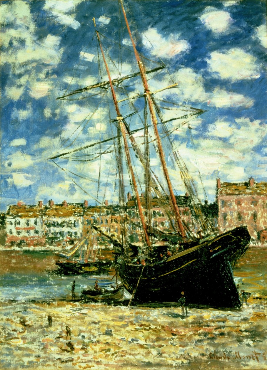 Barco varado en marea baja de Claude Monet