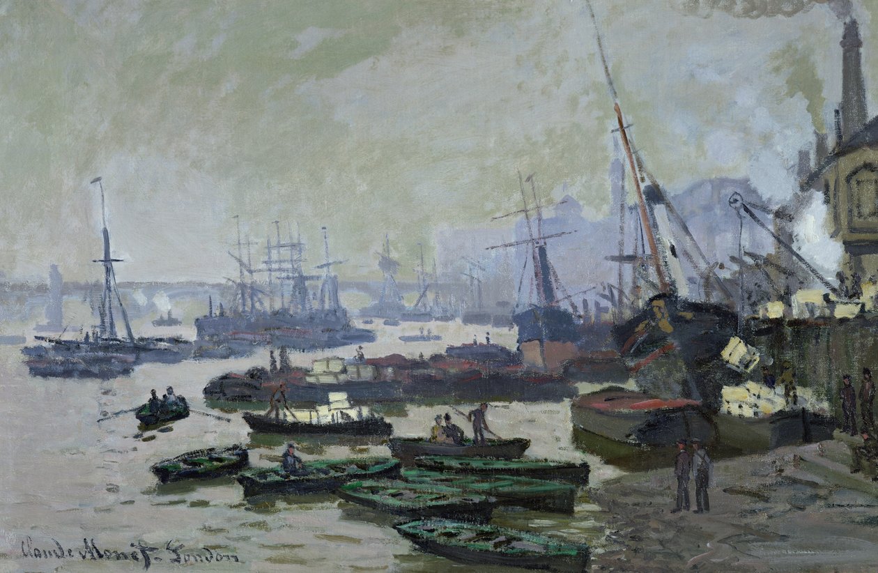 Barcos en el Pool de Londres, 1871 de Claude Monet