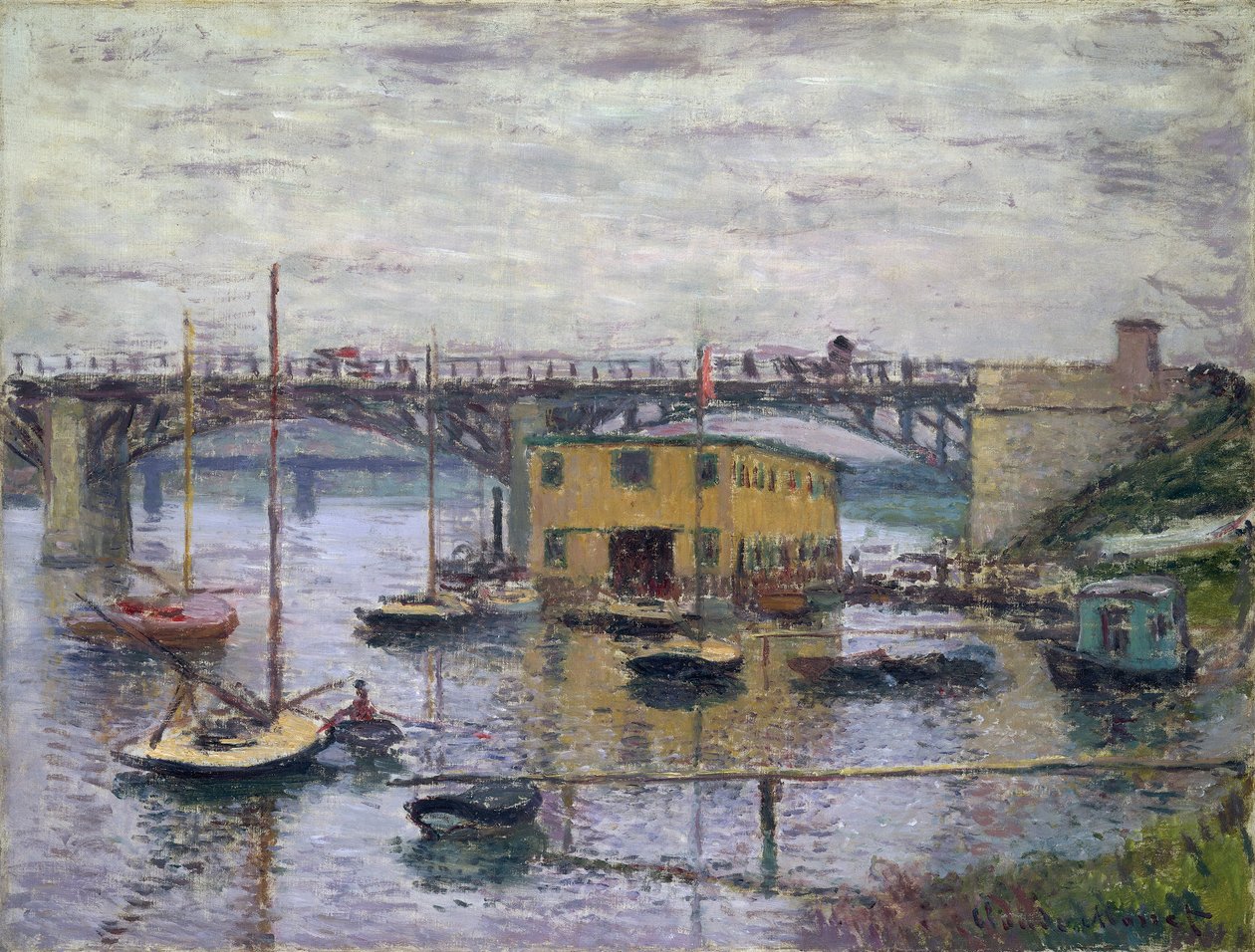 Puente en Argenteuil en un día gris de Claude Monet